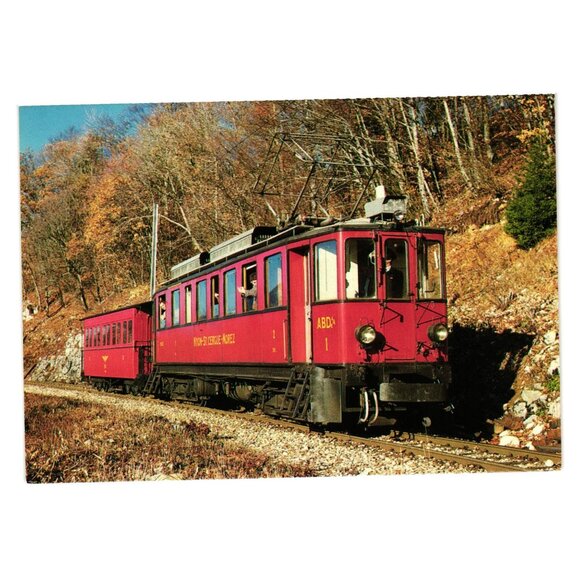 Nyon-St Cergue-La Cure NSCM Train St-Cergue 1985 Postcard Passenger Car Vintage - Picture 1 of 2